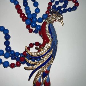 J. Crew Peacock Crystal glass bead necklace